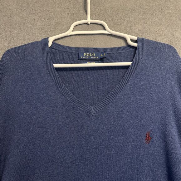 Polo Ralph Lauren Other - Polo Ralph Lauren Pima Cotton  V-Neck Sweater Mens XL Blue Lightweight Preppy